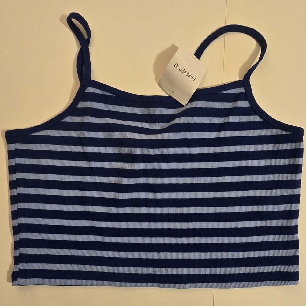 Forever 21 Blue Striped Tank Top